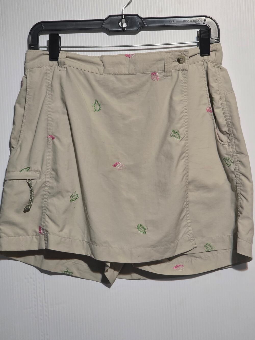 ​Columbia Sportswear Embroidered Sea Turtle Shell Skort Tan S M Active Outdoor
